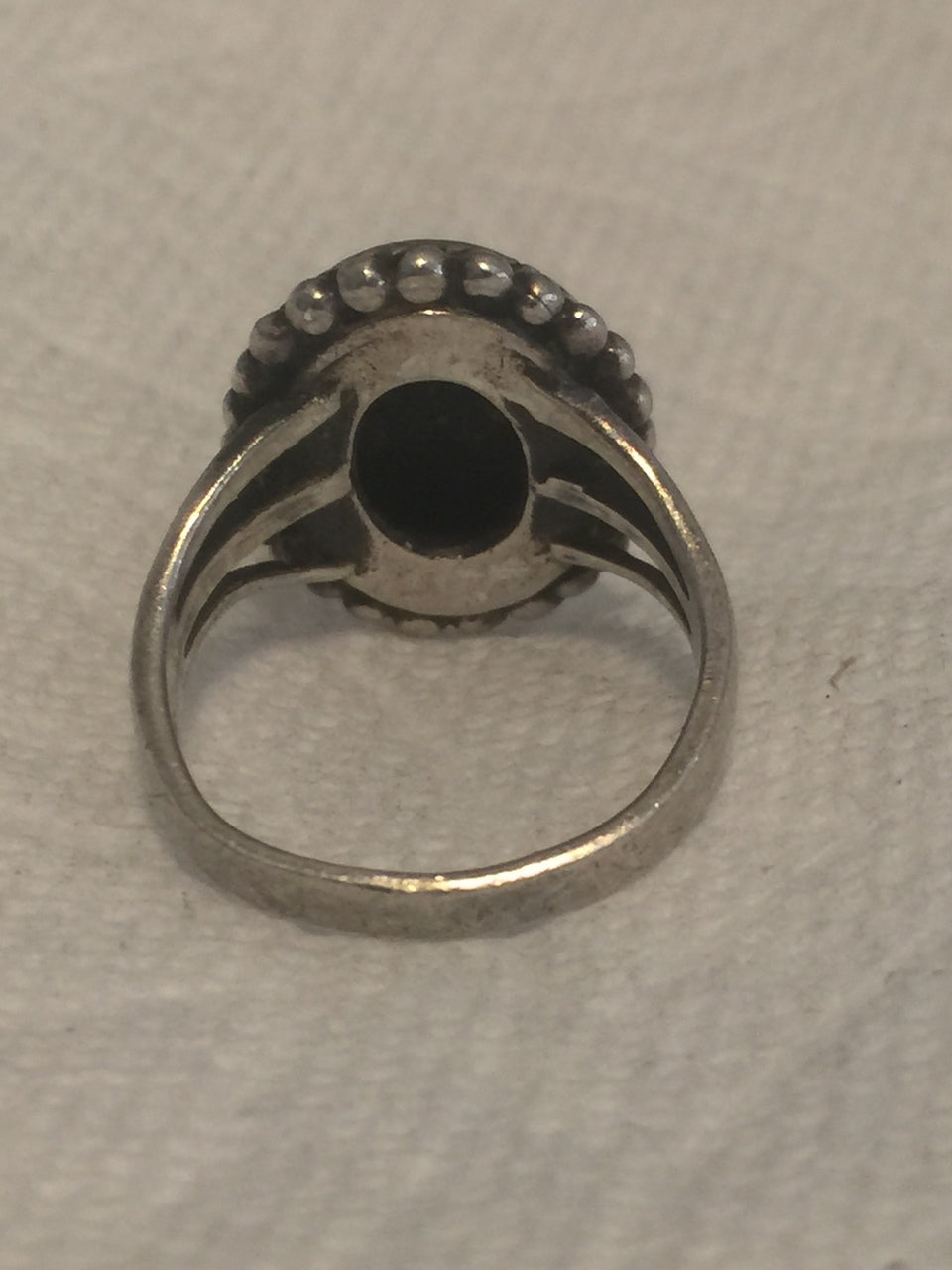 Vintage Sterling Silver Southwest Tribal Onyx Ring Size 5.5 5.6g