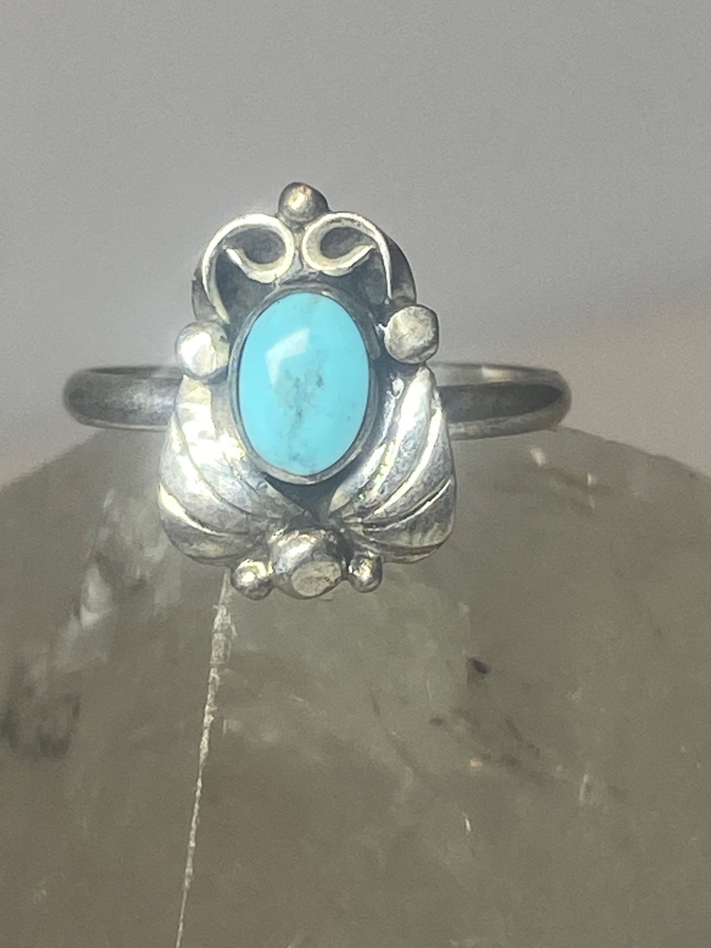 Turquoise ring southwest pinky floral leaves blossom baby children women girls f