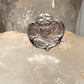 Art Deco face ring size  4.50 leaf scroll band sterling silver women