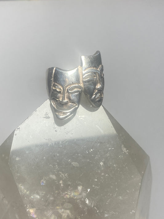 Tragic comic ring size 6.50 sterling silver tragedy comedy theatrical band theater women