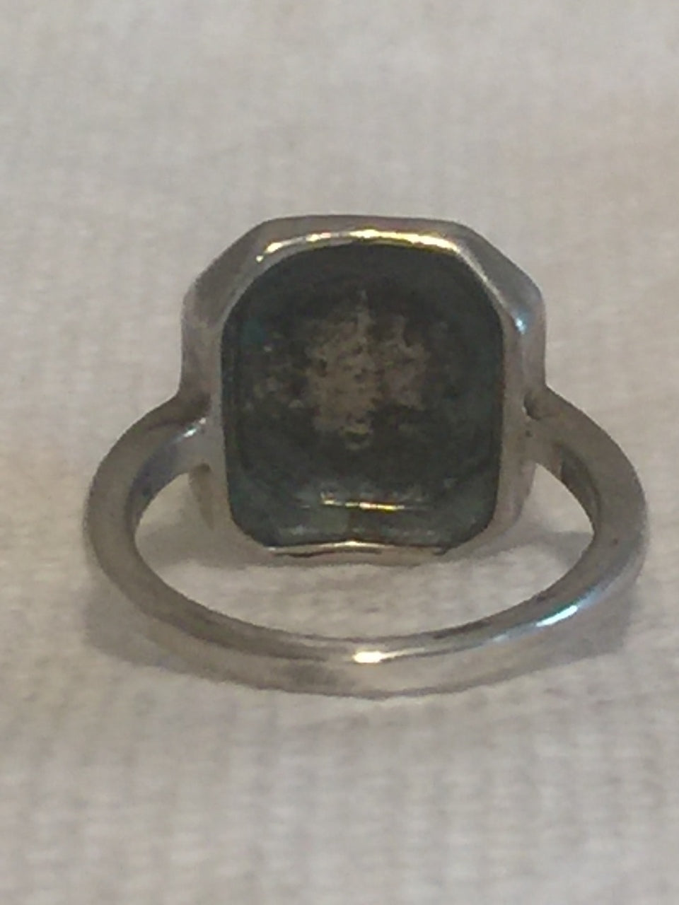 Vintage Sterling Silver Onyx Ring Size 5 4.1g