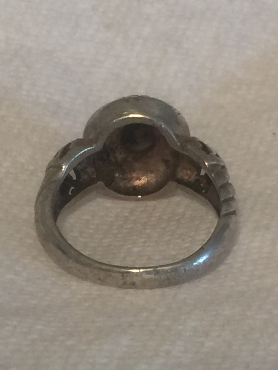 Onyx Ring Vintage Sterling Silver Size 7.5 6.4g