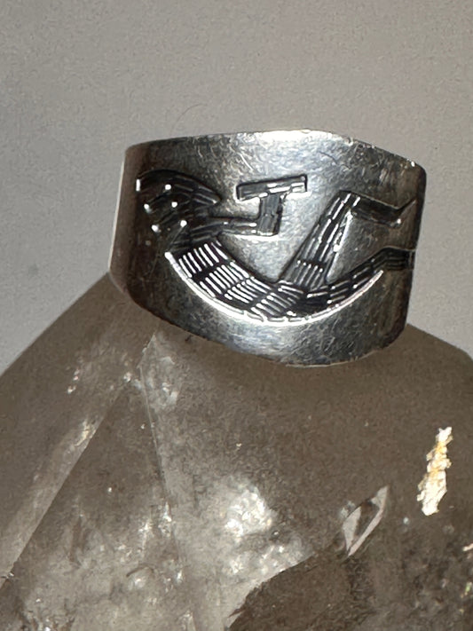 Kokopelli ring size 10.25 fertility southwest band sterling silver women men