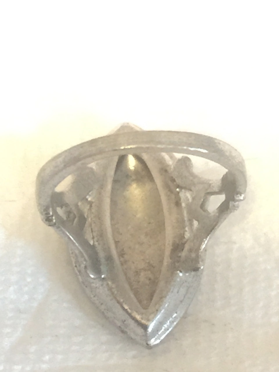 Vintage Sterling Silver Marcasites Long Ring Size 5.75 5.4g