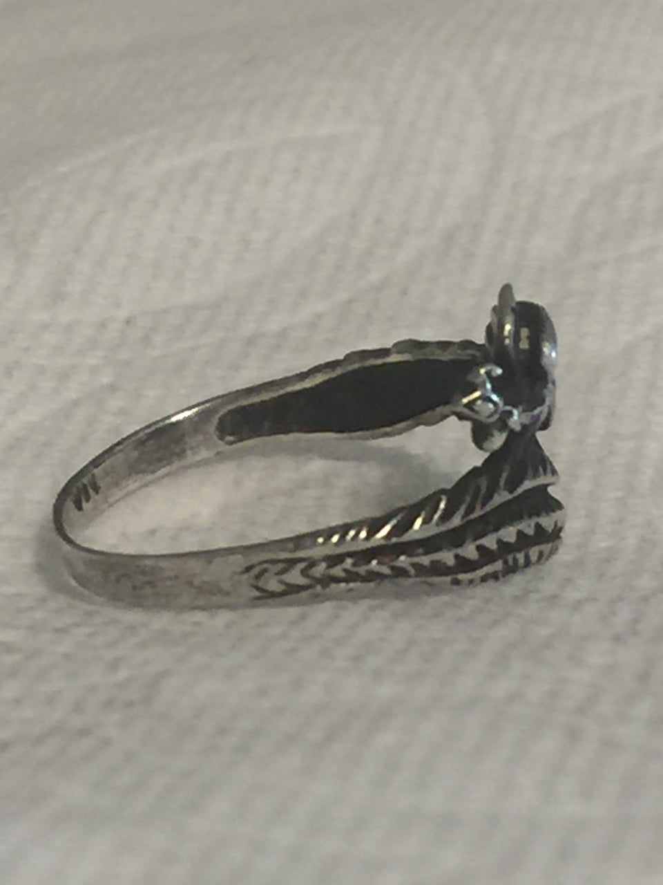 Vintage Sterling Silver Dragon Ring Fantasy Myth Wings  Size 9    2.5g