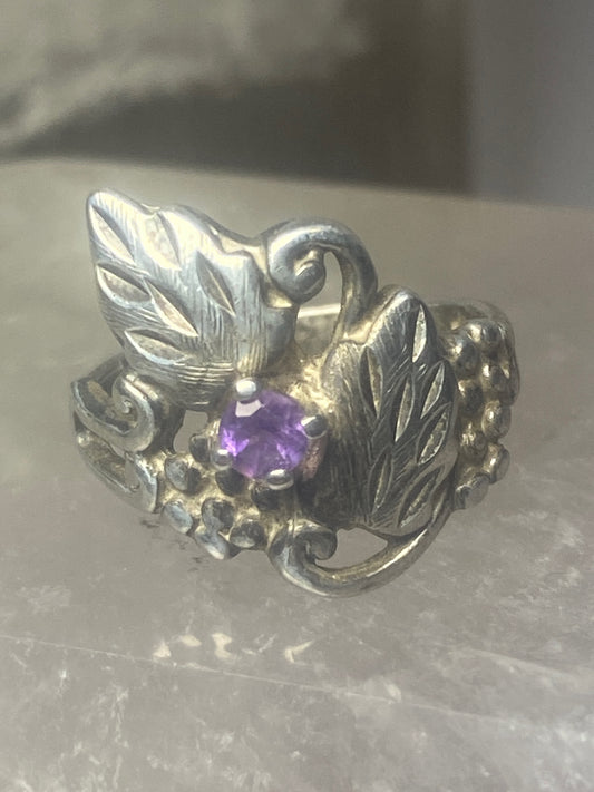 Floral ring leaves pinky sterling silver women girls