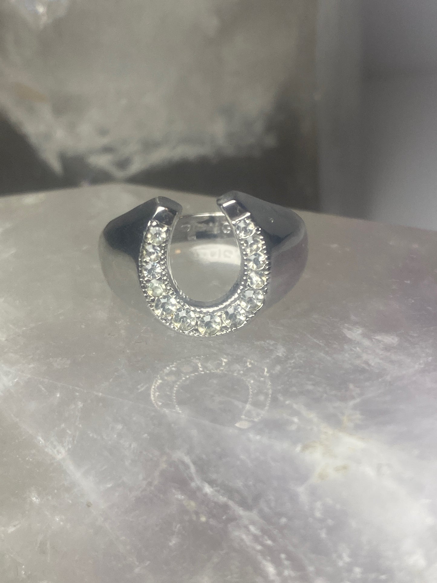 Horseshoe ring good luck band pinky ring sterling silver women