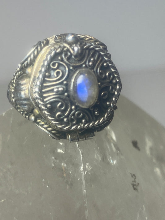 Poison ring Moonstone boho ring sterling silver women