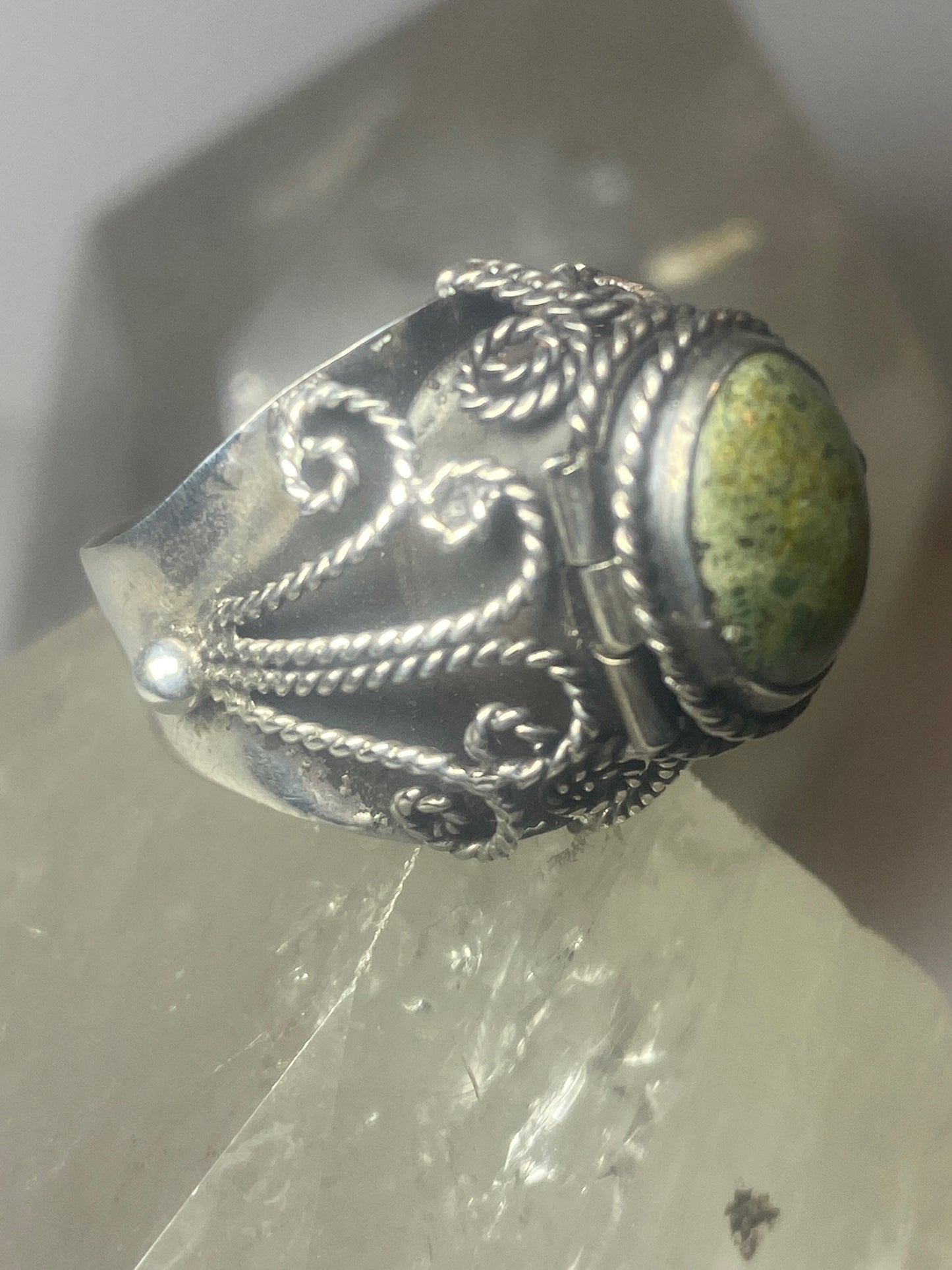 Poison ring agate boho ring Mexico sterling silver women