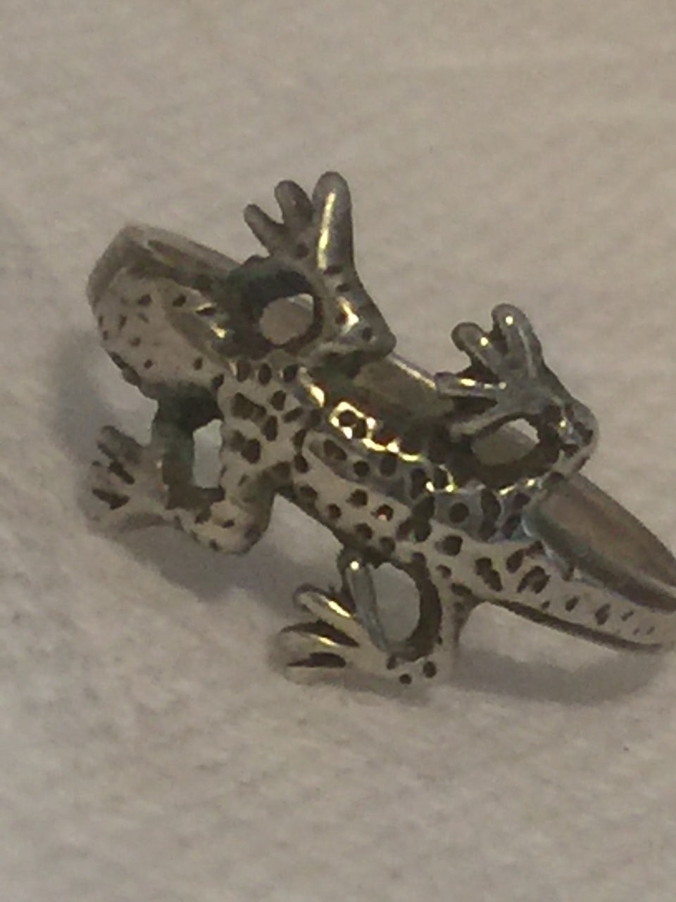 Vintage Sterling Silver Lizard  Salamander Ring Size 8.75   2.4g