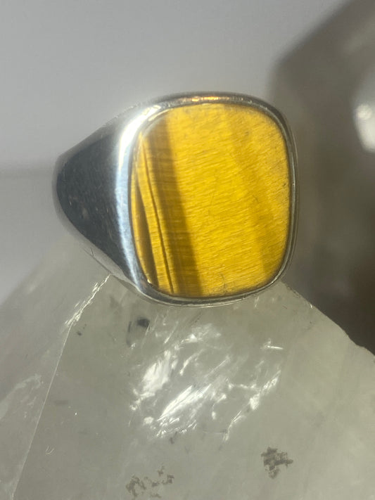 Tiger Eye ring southwest band sterling silver women men