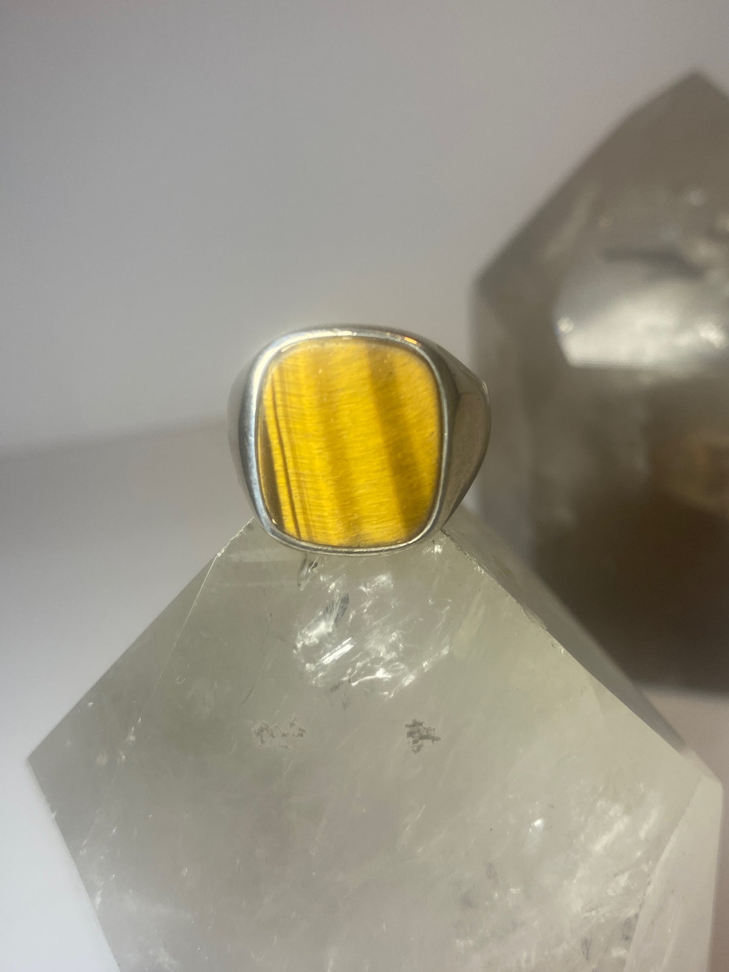Tiger Eye ring southwest band sterling silver women men