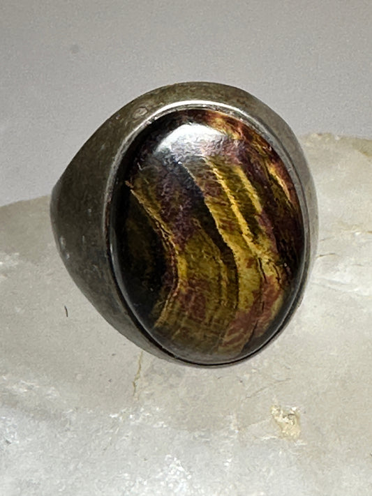 Tiger Eye ring size 7.75 southwestern sterling silver women men