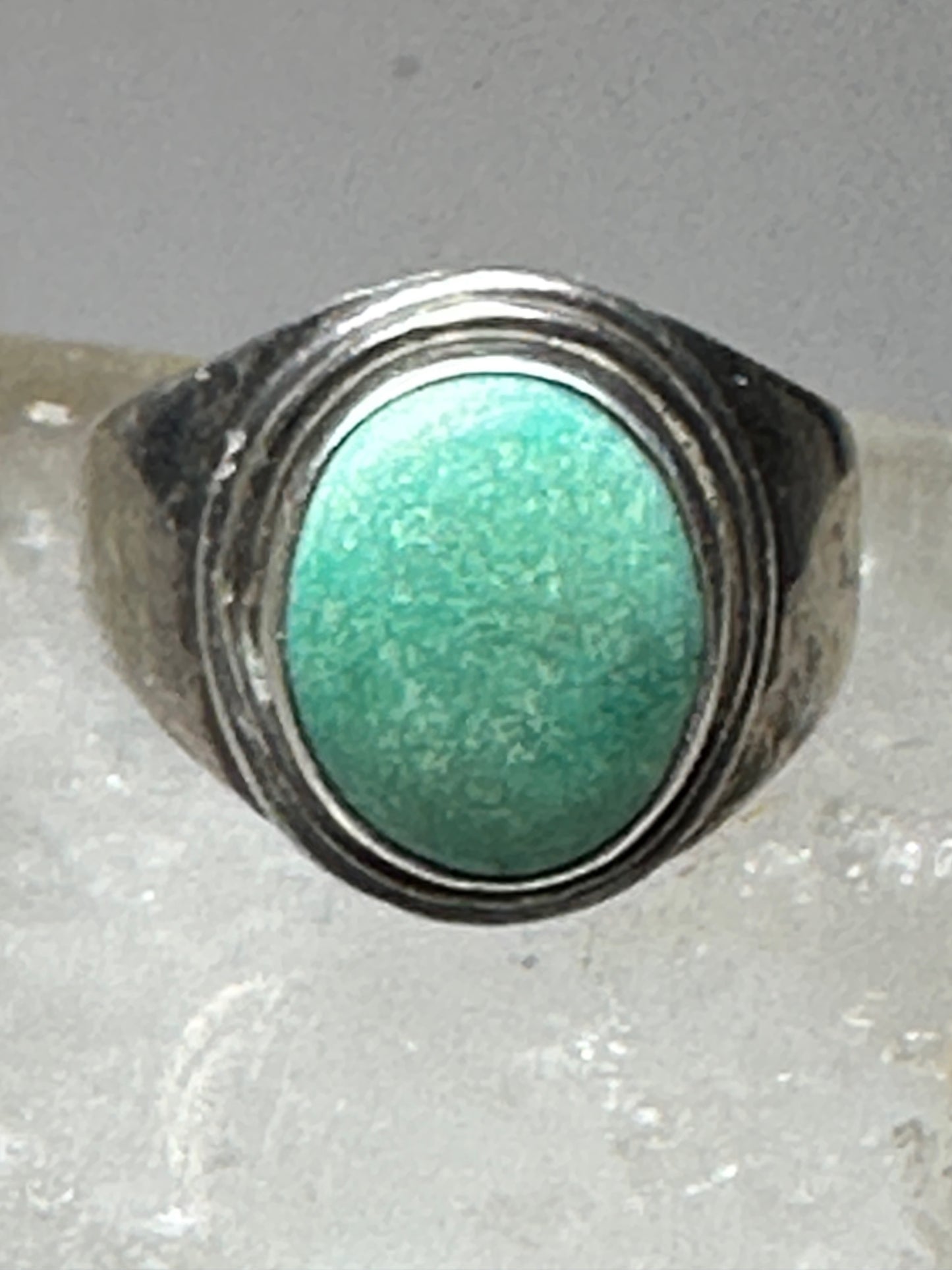 Blue Green ring size 6.75 southwestern sterling silver women