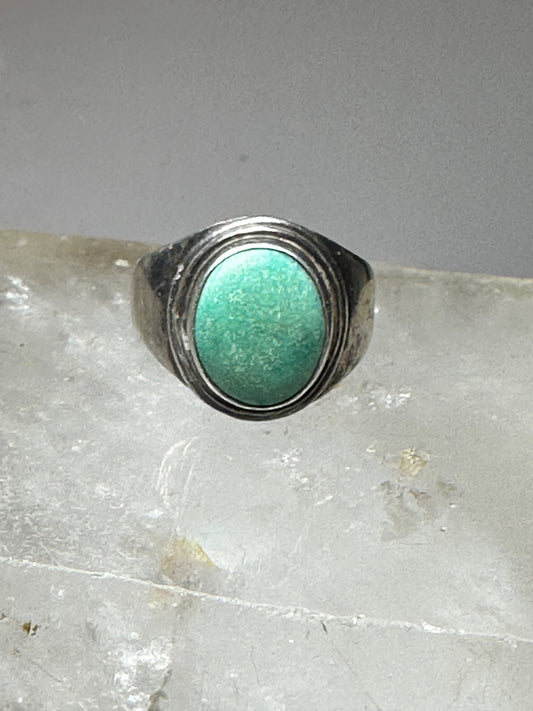 Blue Green ring size 6.75 southwestern sterling silver women