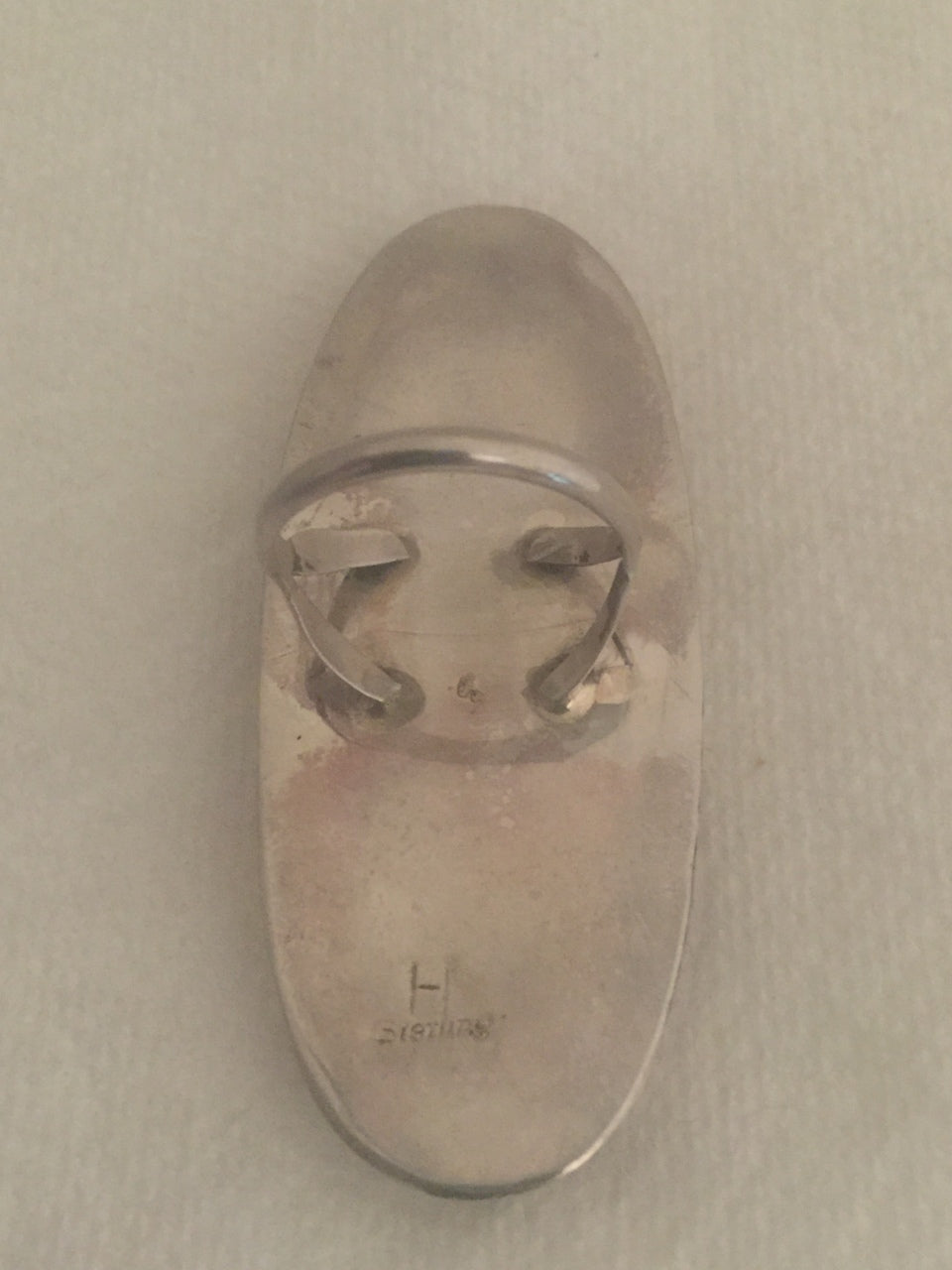 Navajo Sterling Silver Native American Vintage White Stone Ring 5.75 14g Signed H