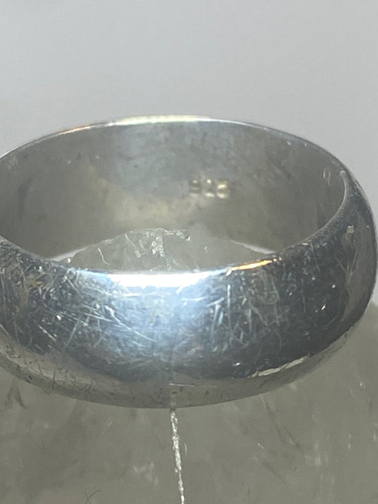 Plain ring wide wedding band size 6.50 sterling silver X