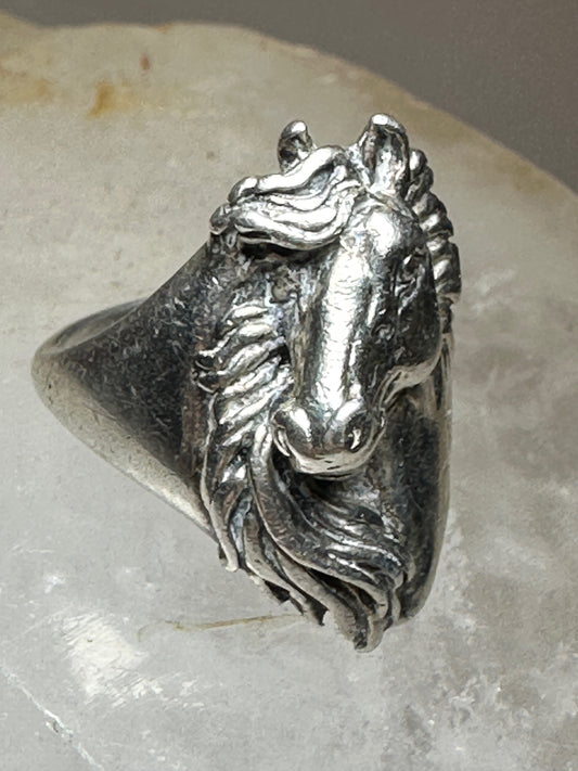 Horse ring size 3.50 cowgirl southwest band pinky sterling silver women girls