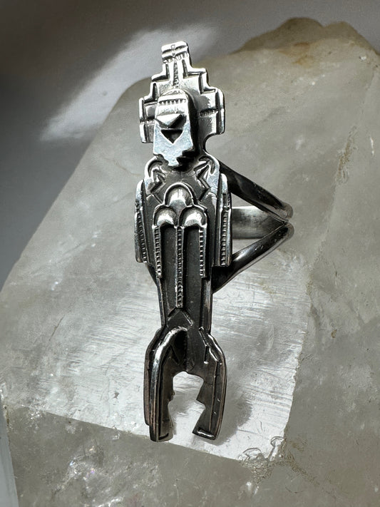 Kachina ring size 7.75 long southwest sterling silver women