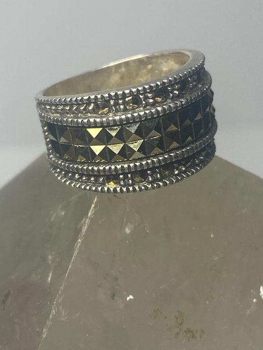 Judith Jack ring marcasite cigar band sterling silver women girls