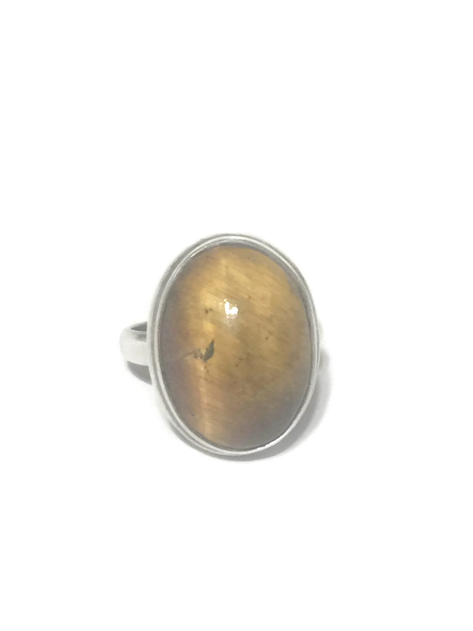 Tiger Eye Ring Sterling Silver Southwest Size 5.5