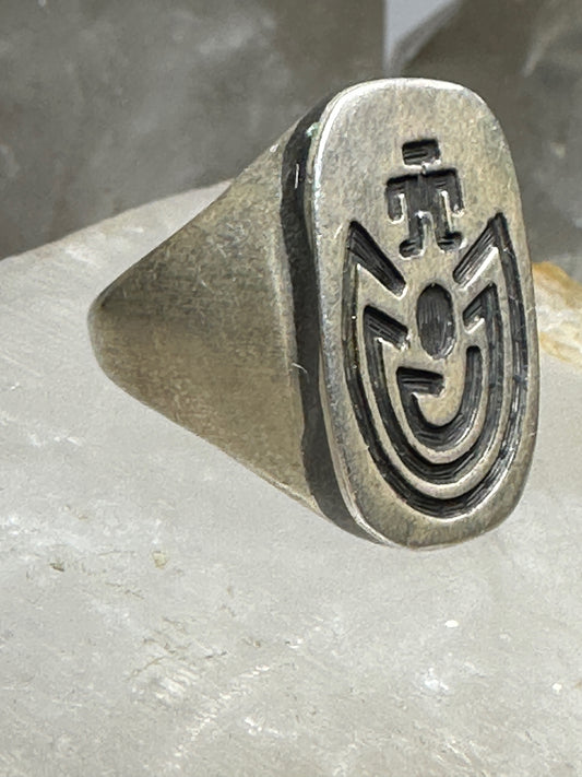 Man in Maze ring southwest Hopi band size 10.75 sterling silver women men