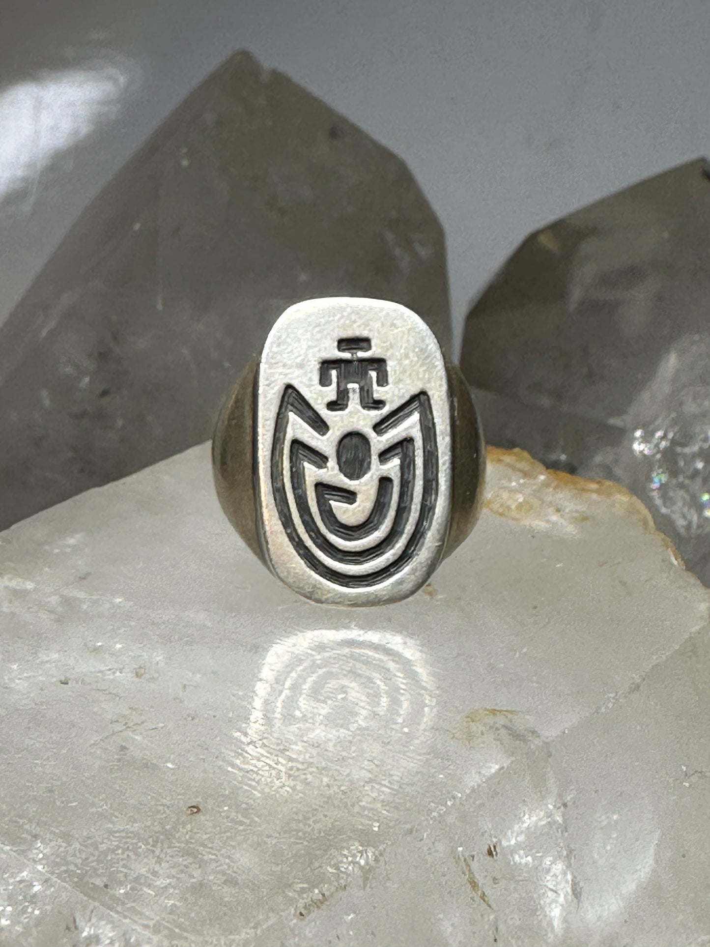 Man in Maze ring southwest Hopi band size 10.75 sterling silver women men