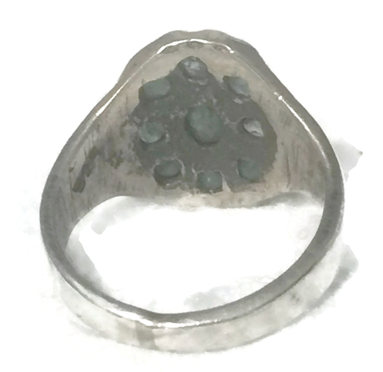 Emerald Green Vintage Sterling Silver Ring Size 7.50