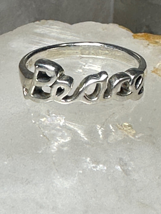 Peace ring word band size 5.50 sterling silver women girls