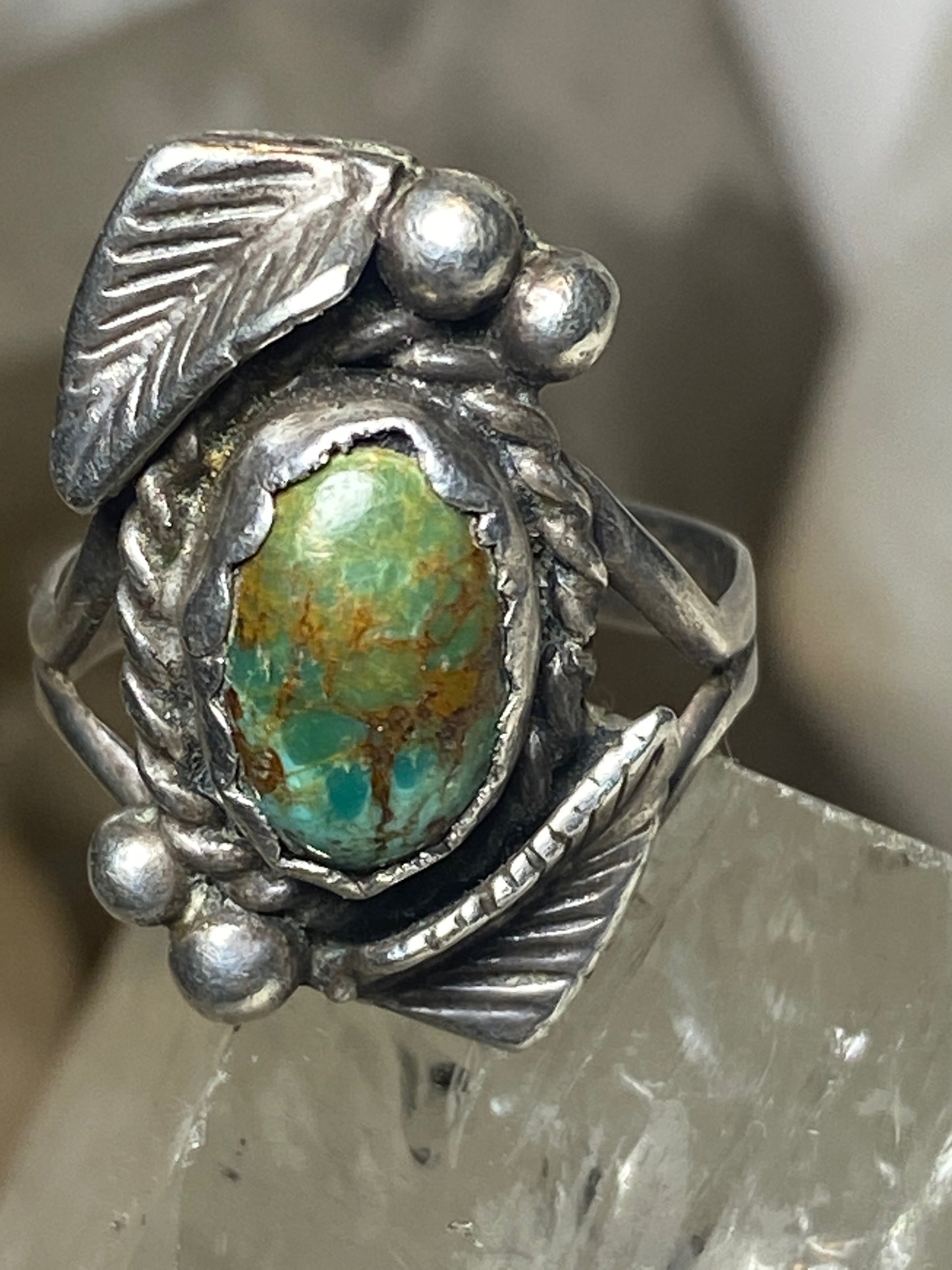 Turquoise ring size 6.25 Navajo sterling silver women girls