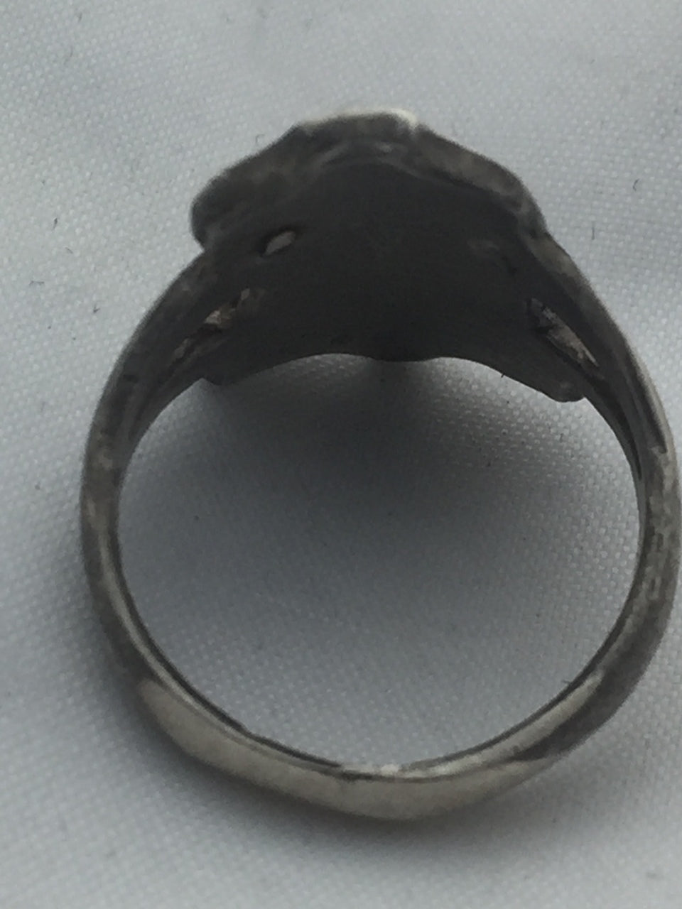 Vintage Sterling Silver Southwest Tribal Liberty Bell Ring Turquoise Chips Size 5.75 4.6g