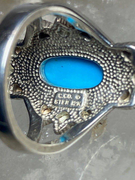 Black Hills Gold ring Size 5.75 turquoise leaves sterling silver women girls