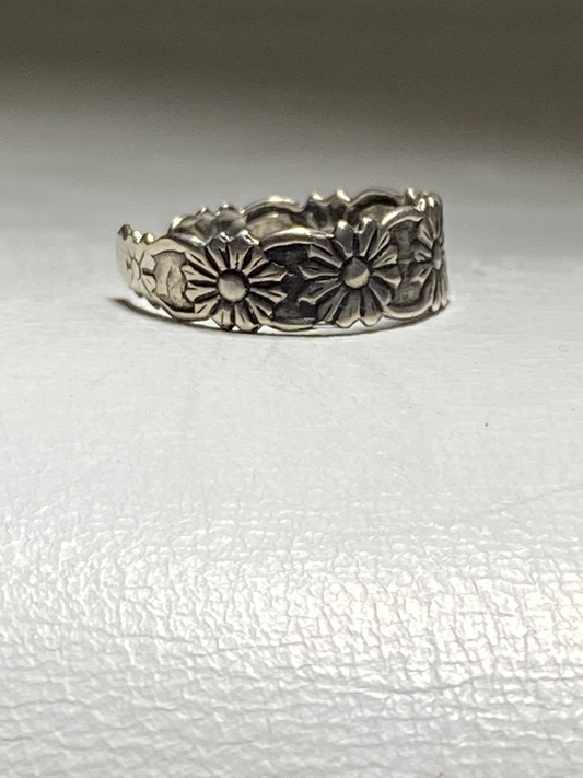 floral toe ring flowers toe band women girls sterling silver