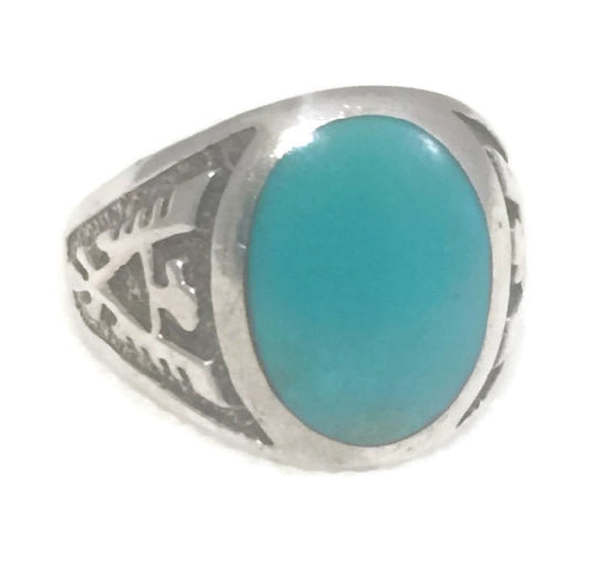 Navajo Ring Phoenix Turquoise Sterling Silver Size 10.7