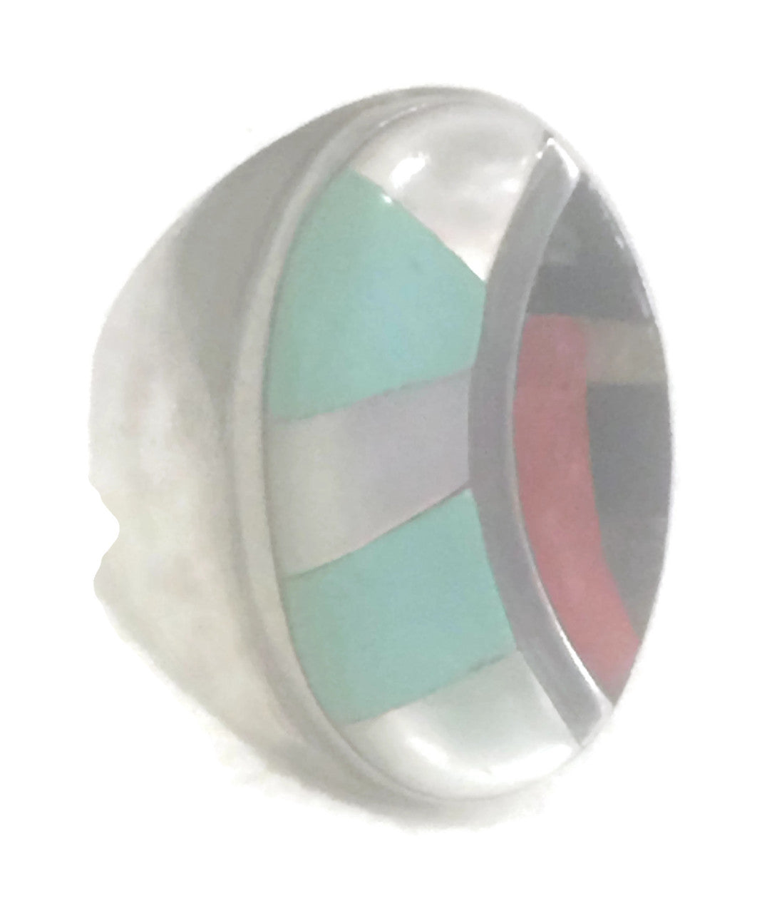 Zuni Ring Turquoise Moon Sterling Silver Men Size 10.7