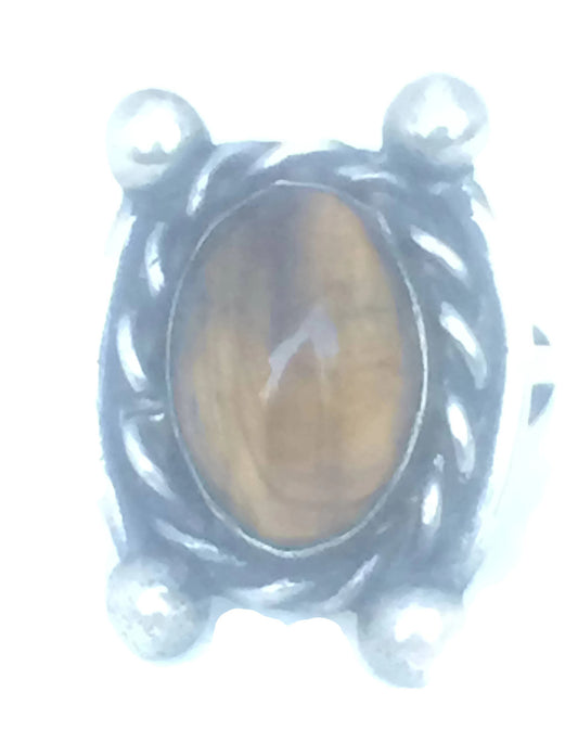 Tiger Eye Ring Southwest Sterling Silver Mexico Size 10