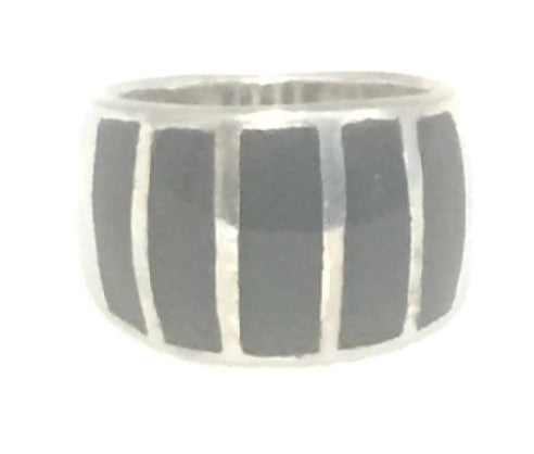 Onyx Band Southwest Ring Sterling Silver Size 6.25