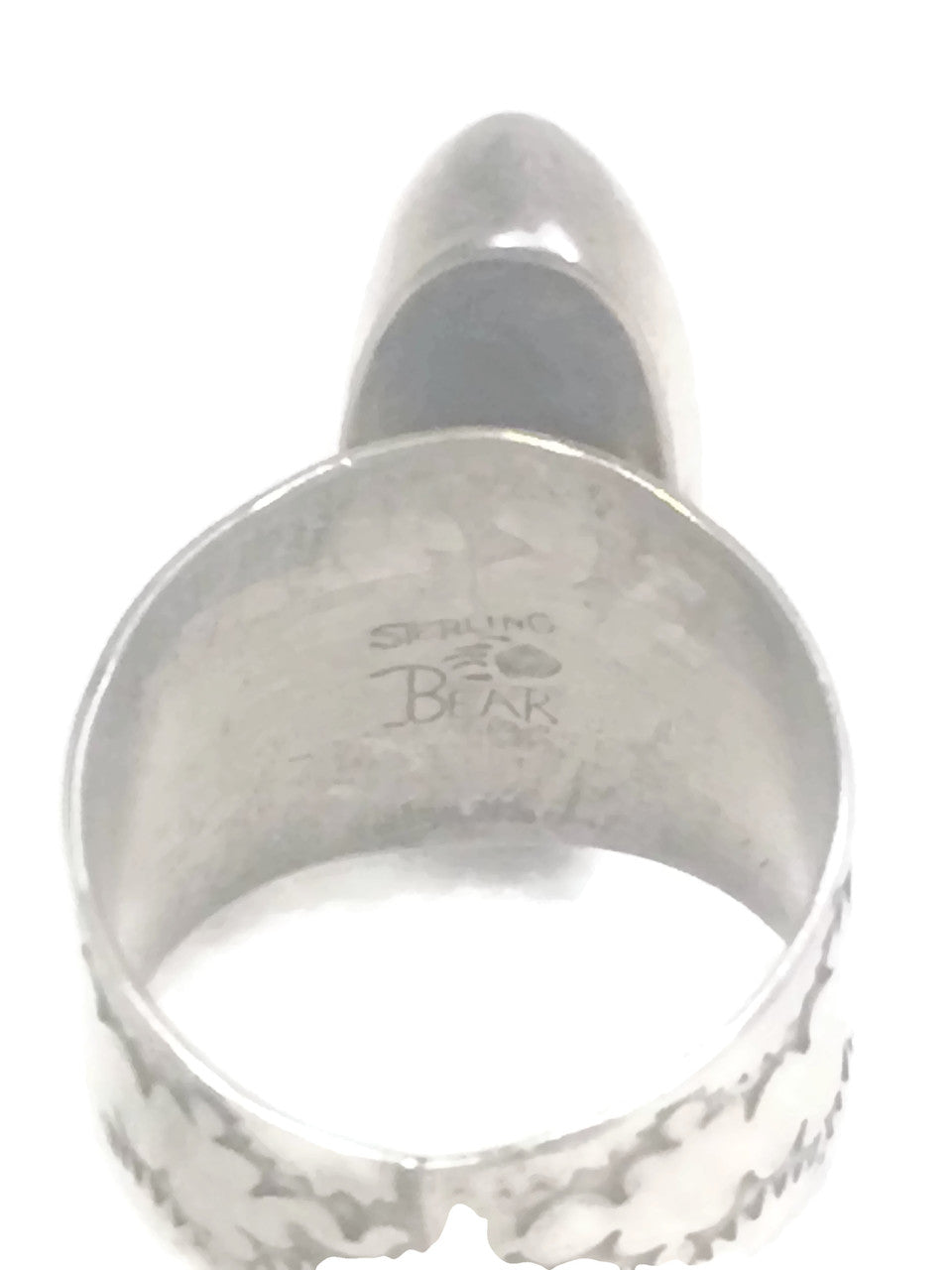 Navajo Onyx Ring Long Sterling Silver Size 5.75