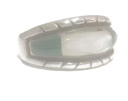 Malachite Band Southwest Sterling Silver Size 8.25