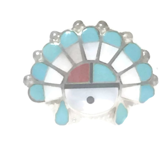 Zuni Ring Sun Turquoise Chief Sterling Silver Size 6
