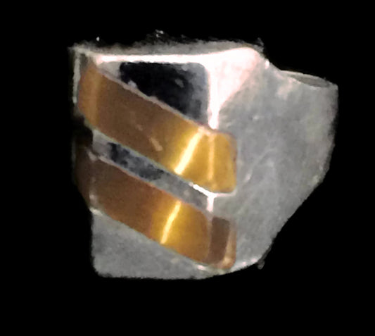 Tiger Eye Ring Sterling Silver Mexico Size 8.50