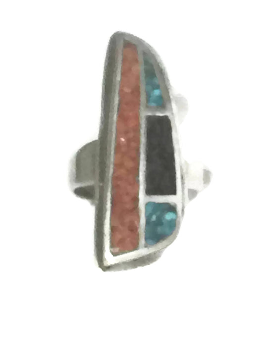 Long Navajo Ring Sterling Silver Southwest Size 6.5