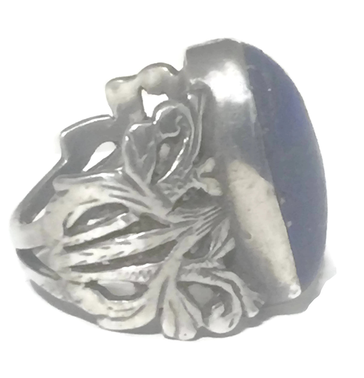 Blue Lapis Ring Vintage Sterling Silver Size 4