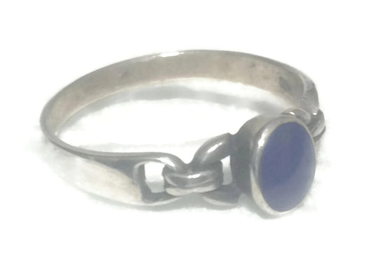 Blue Stone Ring 8.50 Southwest Sterling Silver Size 8.50