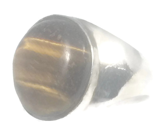 Tiger Eye Ring Southwest Sterling Silver Size 9