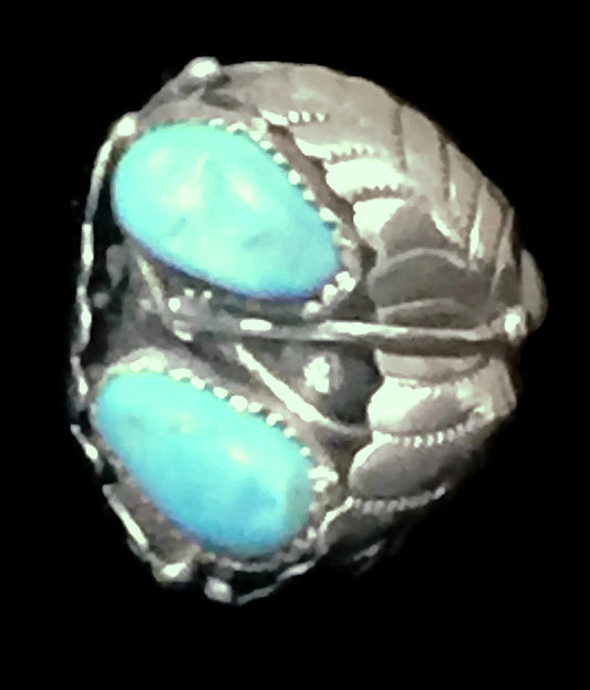 Navajo Ring Turquoise Men Sterling Silver Size 11.75