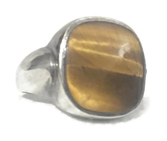 Tiger Eye Ring Southwest Sterling Silver Size 10