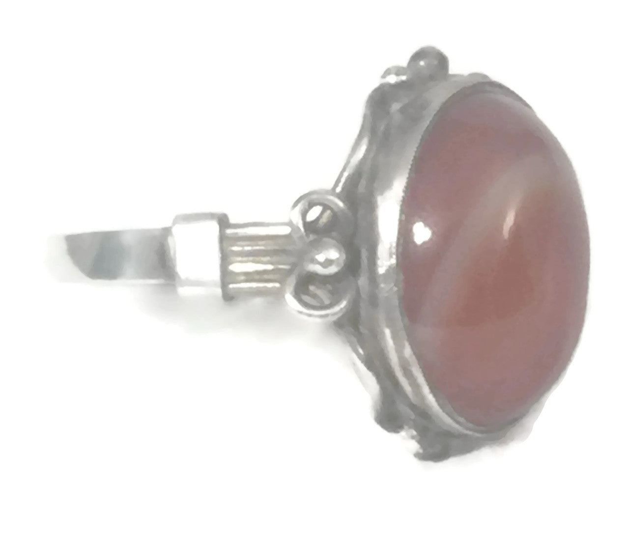 Vintage Agate Ring Southwest Sterling Silver Size 8
