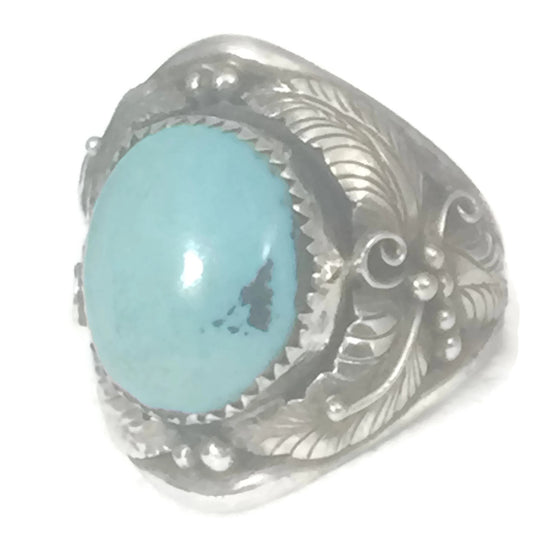 Navajo Ring Turquoise Sterling Silver Size 12.25 Men