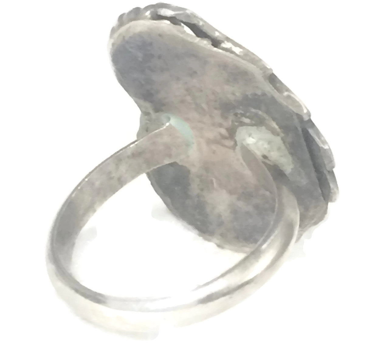 Navajo Ring Coral Turquoise Sterling Silver Size 3.7